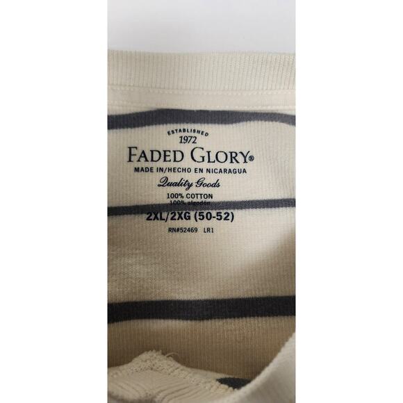 Men's Faded Glory 2XL 50-52 Ivory/Grey Long Sleeve Casual Sweater shirt - Picture 4 of 4